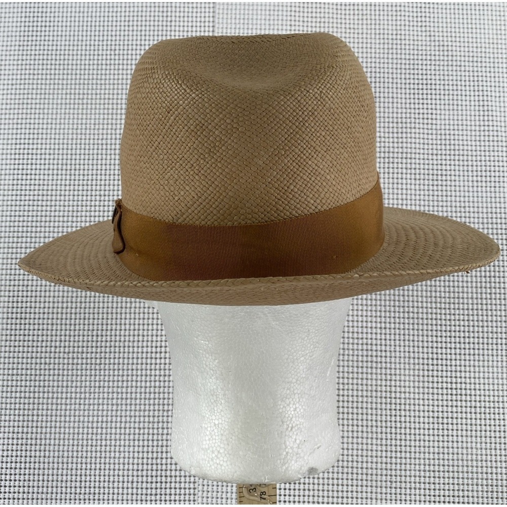 Goorin Bros Panana Toquilla Straw Fedora Hat Size Large Beige USA Made - Picture 5 of 8
